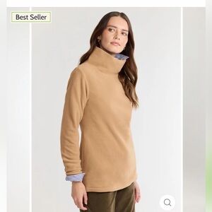 DUDLEY STEPHENS Cobble Hill Turtleneck (Camel) small Fleece top sweater
